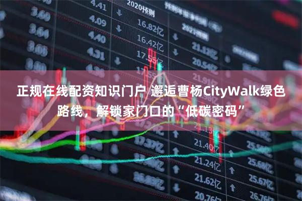 正规在线配资知识门户 邂逅曹杨CityWalk绿色路线，解锁家门口的“低碳密码”